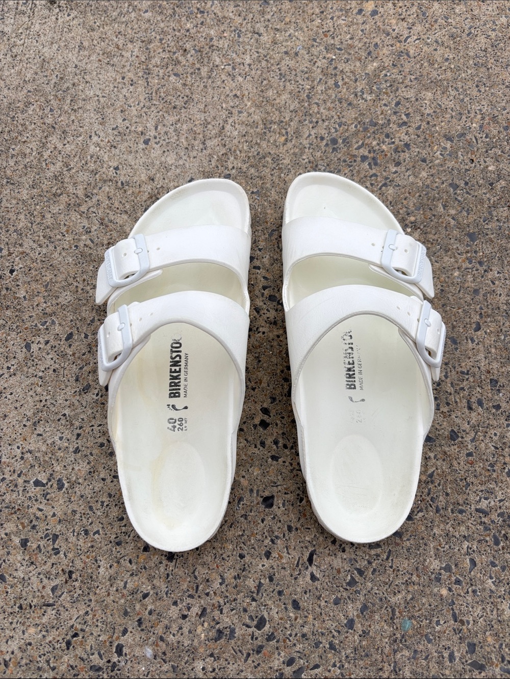 Birkenstock White Double-Buckle Slide Sandals ladies size 9